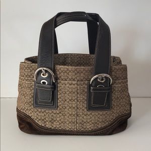 Signature Coach Handbag - Cloth + Suede